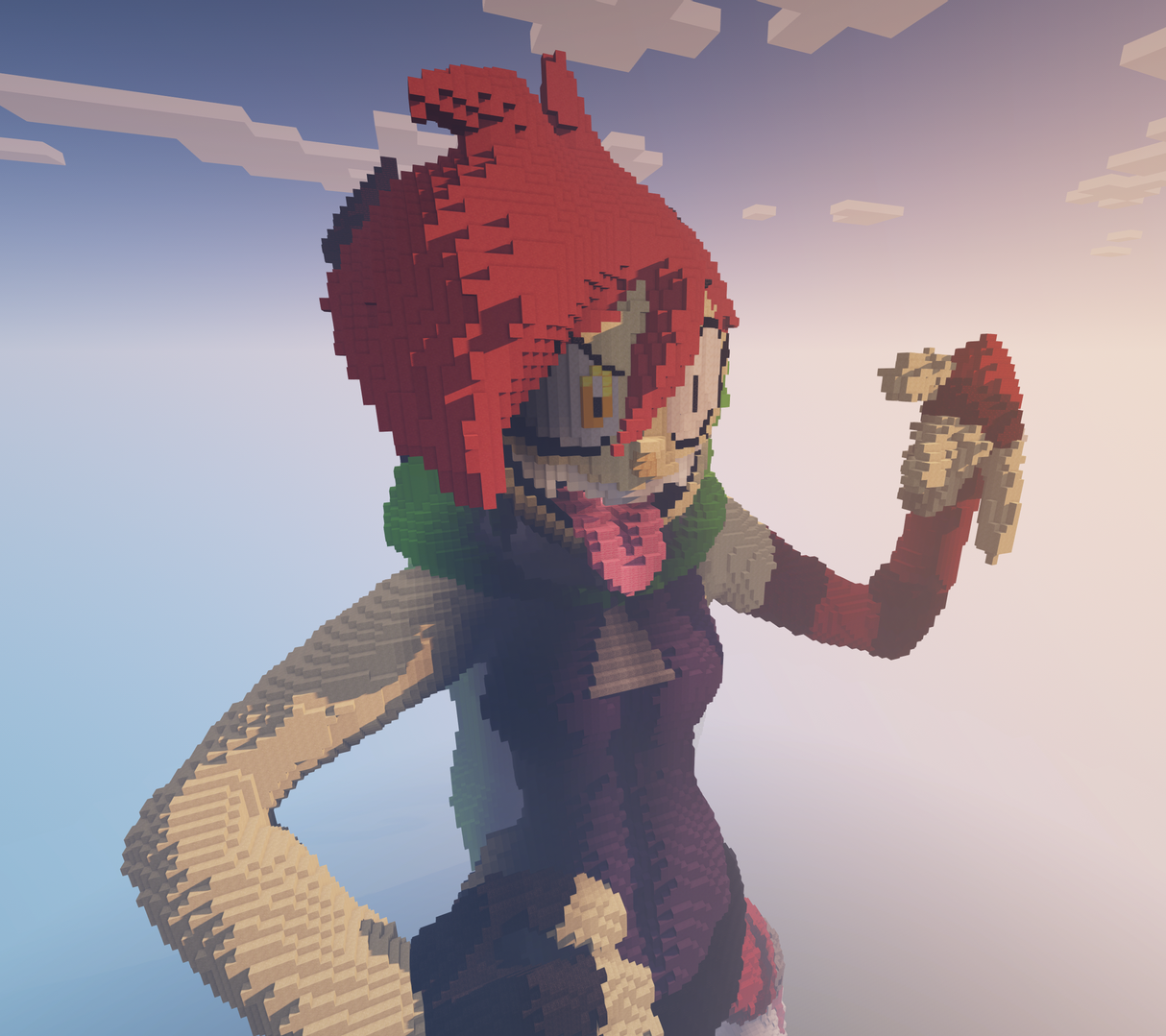 In-game screenshot with shaders, left 3/4 angle.