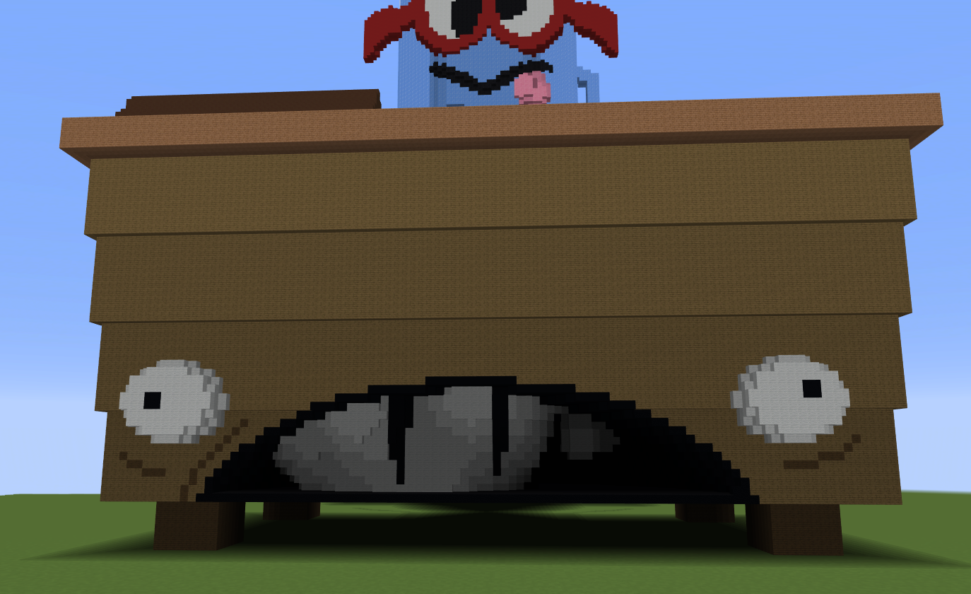 Closer look at the desk