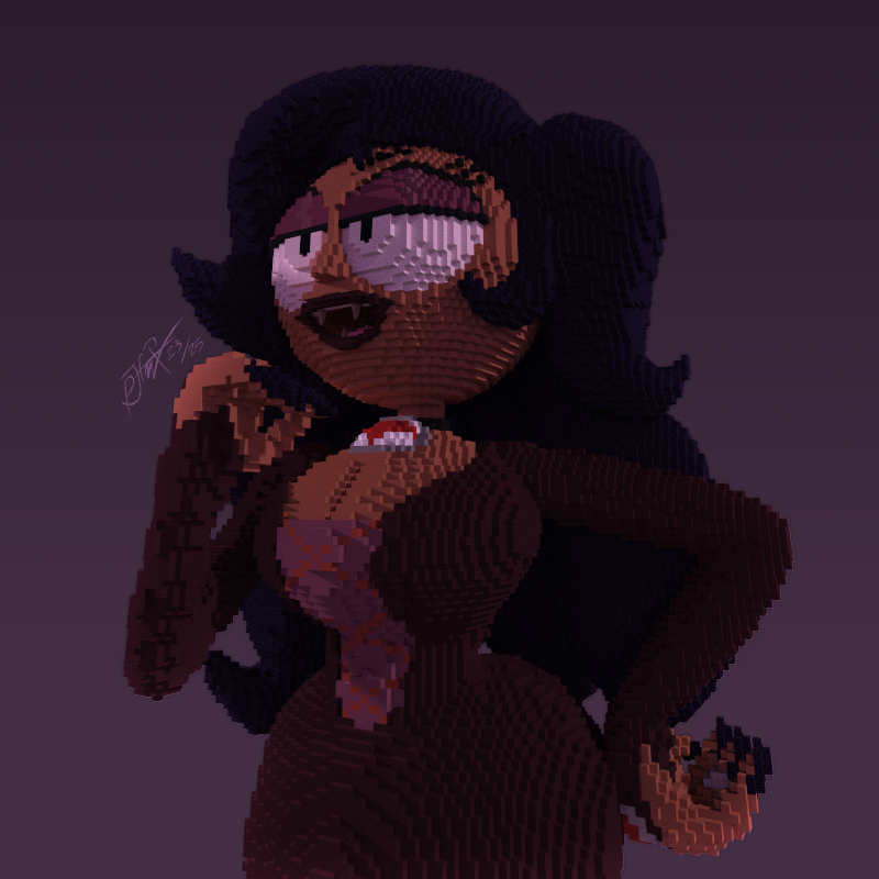 Chunky render, lower right close-up.