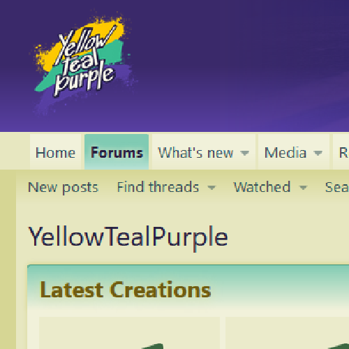 yellow teal purple